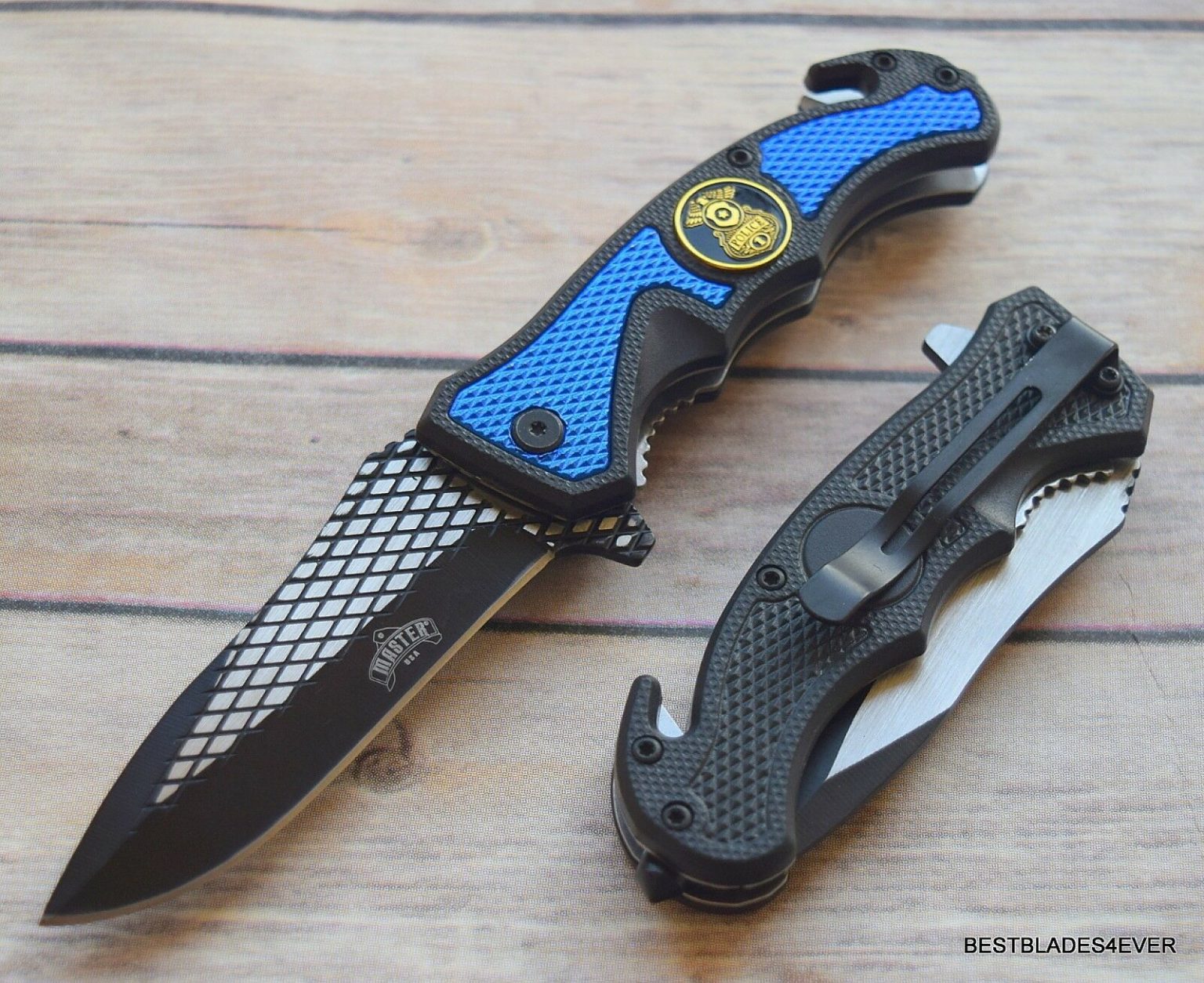 Master Usa Tactical Rescue Police Spring Assisted Knife With Pocket