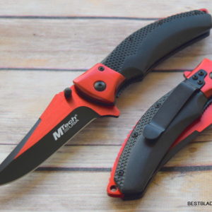 MTECH RED/BLACK SPRING ASSISTED TACTICAL KNIFE WITH POCKET CLIP – 8 INCH