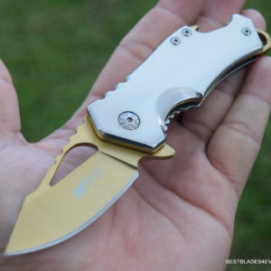 MTECH SPRING ASSISTED TACTICAL KNIFE SILVER/GOLD TWO TONE FINISH & BOTTLE OPENER MT-A882SGD