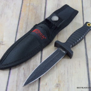 6.75 INCH MTECH FIXED BLADE BOOT KNIFE DOUBLE EDGE WITH NYLON SHEATH