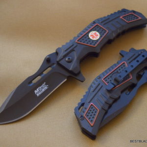 MTECH SPRING ASSISTED TACTICAL EMS LOGO KNIFE WITH POCKET CLIP