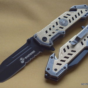 MTECH USMC SPRING ASSISTED TACTICAL RESCUE KNIFE WITH POCKET CLIP 5 INCH CLOSED