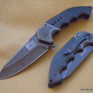 MTECH XTREME TWO TONE BLACK/STONEWASH TACTICAL SPRING ASSISTED KNIFE WITH CLIP