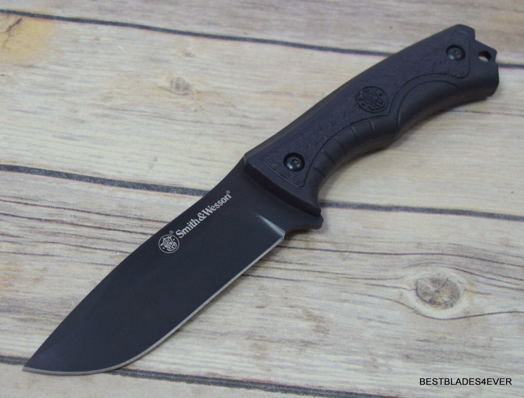 SMITH & WESSON FULL TANG FIXED BLADE HUNTING KNIFE WITH TACTICAL SHEATH ...