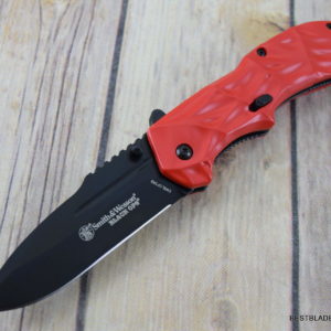 SMITH & WESSON BLACKOPS RED TACTICAL SPRING ASSISTED KNIFE WITH POCKET CLIP