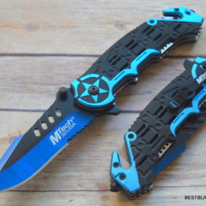 8.25 INCH MTECH SPRING ASSISTED TACTICAL RESCUE KNIFE WITH POCKET CLIP