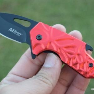 MTECH SMALL SPRING ASSISTED TACTICAL KNIFE WITH BOTTLE OPENER & POCKET CLIP MT-A1116RD