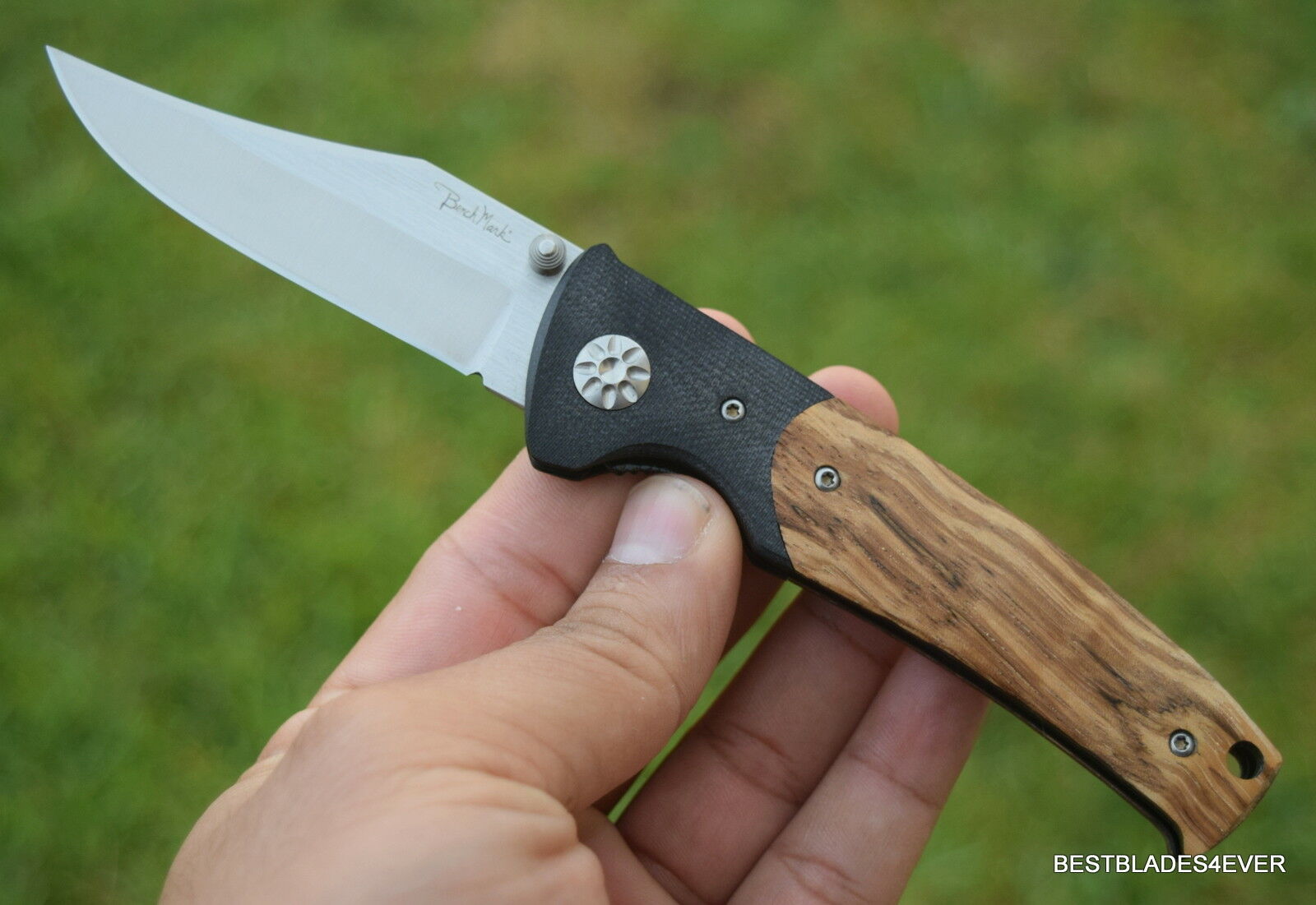 benchmark wood handle folding pocket knife5