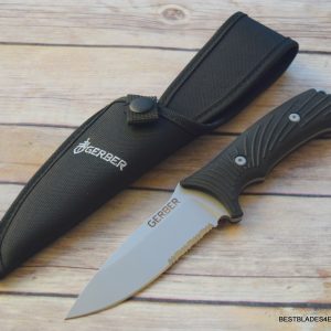 GERBER BIG ROCK FIXED BLADE HUNTING KNIFE FULL TANG RAZOR SHARP W/ NYLON SHEATH