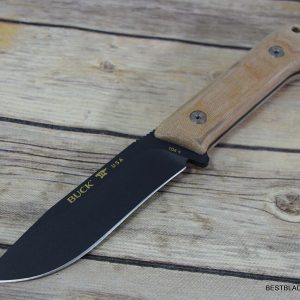 BUCK 104 COMPADRE CAMP FIXED BLADE HUNTING KNIFE LEATHER SHEATH MADE IN USA