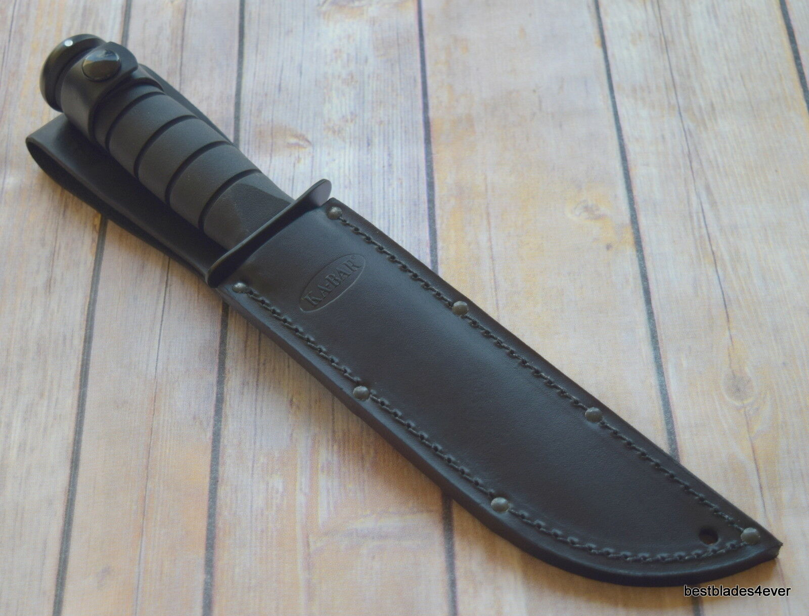 KA-BAR TOUGH MADE IN USA HUNTING TACTICAL COMBAT KNIFE WITH LEATHER ...