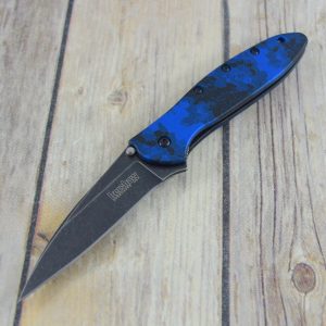 KERSHAW “LEEK” DIGITAL BLUE SPRING ASSISTED KNIFE “MADE IN USA” RAZOR SHARP