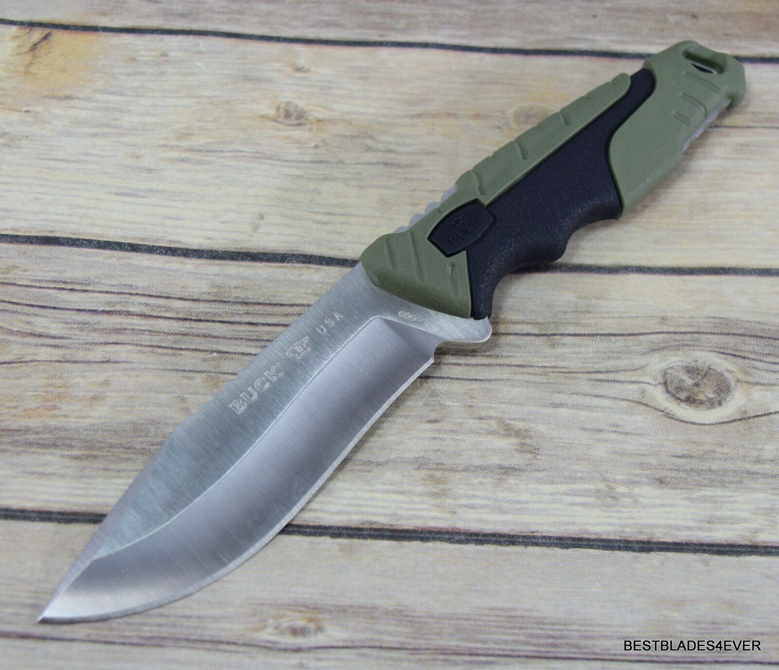 BUCK LARGE PURSUIT 656 FULL TANG FIXED BLADE HUNTING KNIFE W/ SHEATH ...