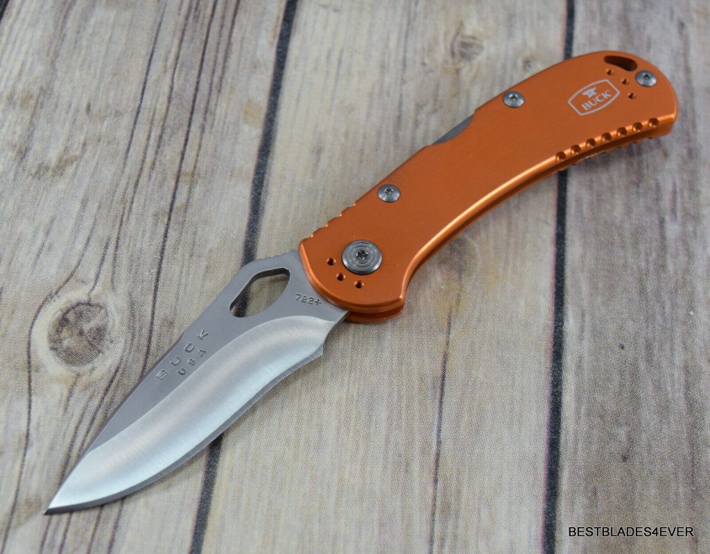 BUCK MADE IN USA SPITFIRE MIDLOCK FOLDING KNIFE WITH POCKET CLIP RAZOR ...