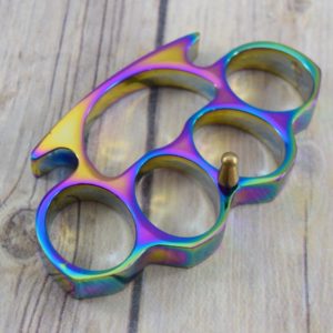RAINBOW FINISH PAPER WEIGHT/METAL KNUCKLE H229