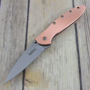 KERSHAW “LEEK” SPRING ASSISTED KNIFE COPPER HANDLE MADE IN USA RAZOR SHARP BLADE