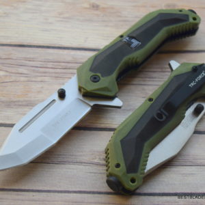 8.5 INCH TAC-FORCE SPRING ASSISTED KNIFE GREEN & BLACK FINISH WITH POCKET CLIP TF-980GN