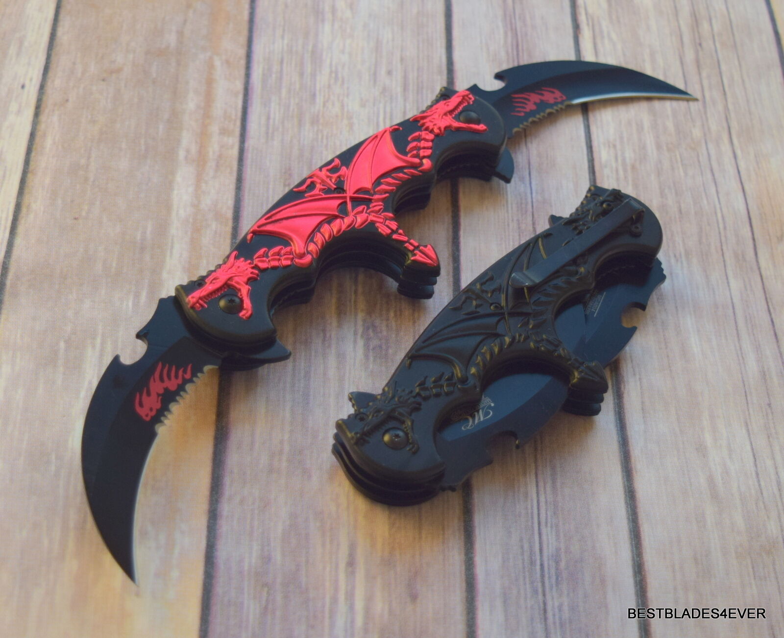 Dual Red Dragon Blades