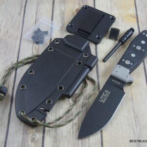 UTICA USA STEALTH IV FIXED BLADE HUNTING SURVIVAL KNIFE MADE IN USA WITH SHEATH