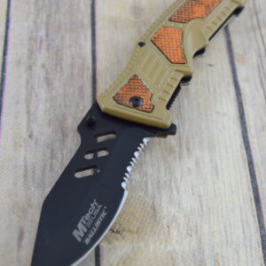 8.5″ MTECH SPRING ASSISTED RESCUE POCKET KNIFE WITH POCKET CLIP