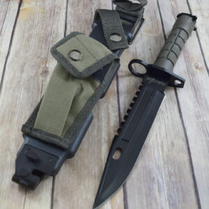 12.75″ SURVIVOR BRAND SURVIVAL KNIFE HARD SHEATH WIRE CUTTER & SHARPENING STONE