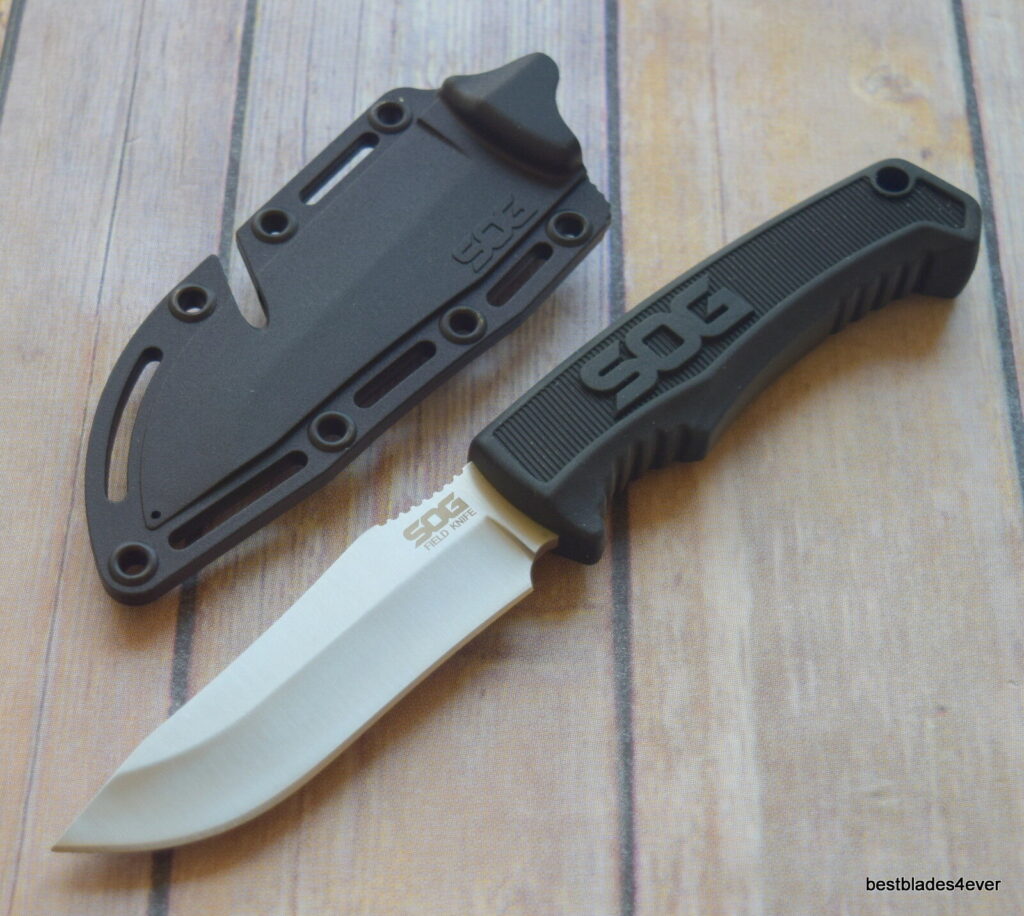 SOG FIXED BLADE FIELD KNIFE HARD MOLDED SHEATH WITH CUTTING CORD GROOVE ...