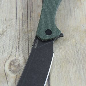 KERSHAW STATIC MICARTA GREEN FOLDING KNIFE RAZOR SHARP BLADE WITH POCKET CLIP