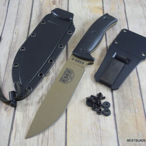 ESEE MODEL 6 FIXED BLADE MADE IN USA RAZOR SHARP BLADE WITH MOLDED SHEATH & CLIP