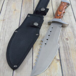 13.75″ SURVIVOR FULL TANG BOWIE HUNTING SURVIVAL KNIFE WITH NYLON SHEATH