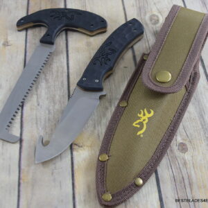BROWNING PRIMAL COMBO FIXED BLADE HUNTING KNIFE & SAW WITH NYLON SHEATH
