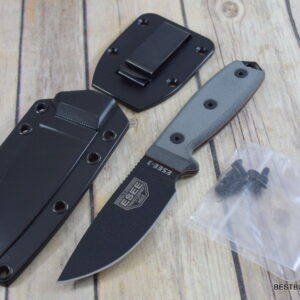 ESEE MODEL 3 FIXED BLADE MADE IN USA RAZOR SHARP BLADE WITH MOLDED SHEATH & CLIP