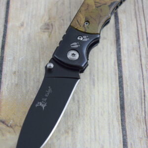 6.25″ ELK RIDGE GREEN CAMO LINERLOCK SMALL FOLDING KNIFE WITH POCKET CLIP