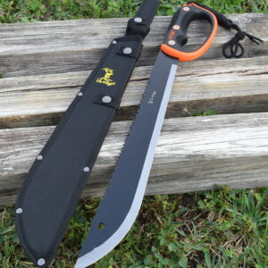 21.5″ ELK RIDGE MACHETE FULL TANG HUNTING FIXED BLADE KNIFE WITH NYLON SHEATH