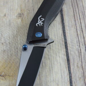 BROWNING FINGER HOLE POCKET FOLDING KNIFE WITH POCKET CLIP RAZOR SHARP BLADE