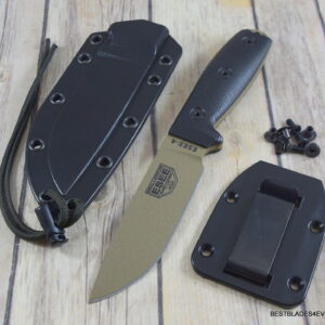 ESEE MODEL 4, 3D FIXED BLADE MADE IN USA RAZOR SHARP BLADE MOLDED SHEATH & CLIP