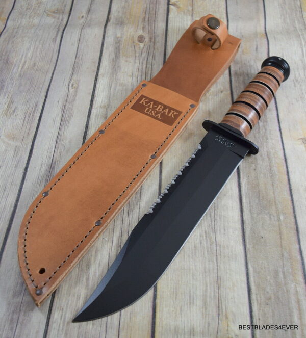 KA-BAR BIG BROTHER HUNTING KNIFE MADE IN USA LEATHER SHEATH RAZOR SHARP ...